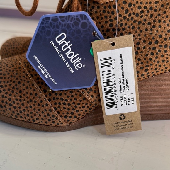 NWT Toms Kala Wedge Bootie in tan mini cheetah suede - Picture 6 of 7